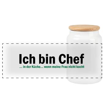 CHEF - Panorama Keksdose mit Holzdeckel - Weiß - Vorne