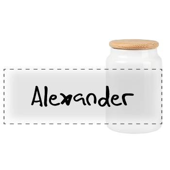 Alexander - Boîte à biscuits avec couvercle en bois - blanc - Devant