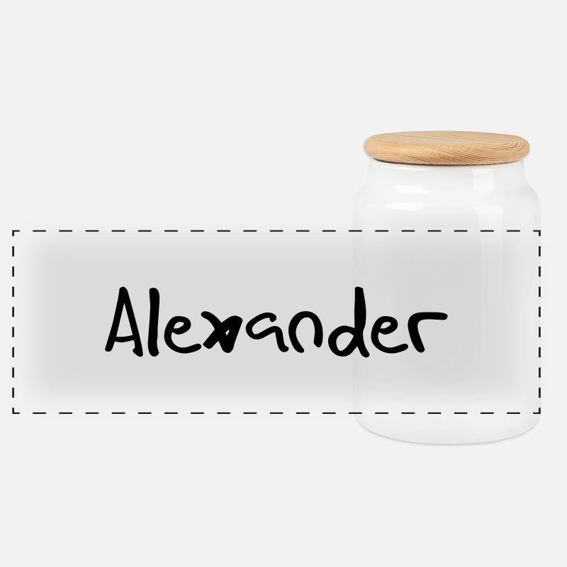 Alexander - Boîte à biscuits avec couvercle en bois - blanc