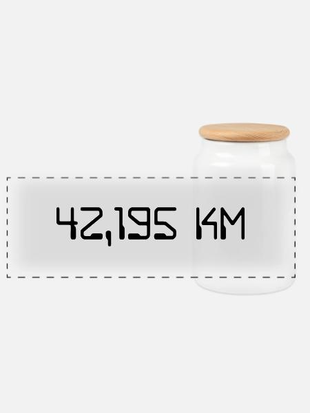 Marathon - Panorama Keksdose mit Holzdeckel - Weiß