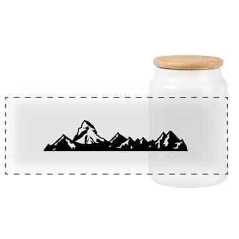 Switzerland - Matterhorn - zermatt - swiss - Panoramic Cookie Jar with Wooden Lid - white - Front