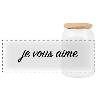 Je vous aime - Boîte à biscuits avec couvercle en bois - blanc - Devant