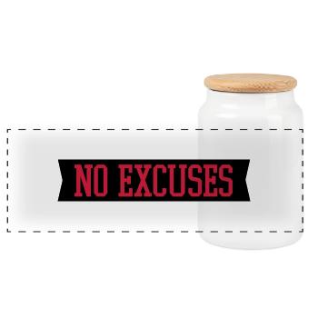 no_excuses_2_f2 - Panorama Keksdose mit Holzdeckel - Weiß - Vorne