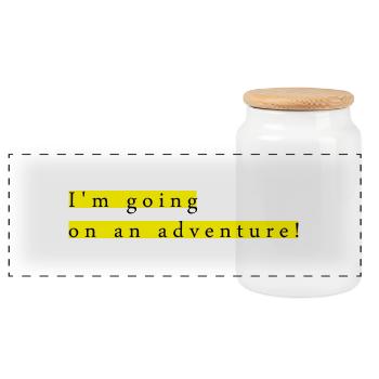 adventure - Panoramic Cookie Jar with Wooden Lid - white - Front