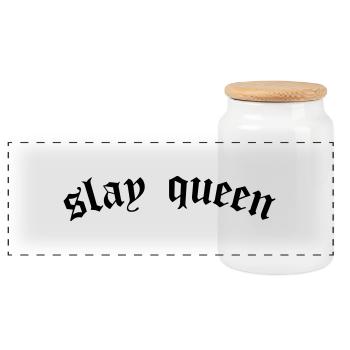 SLay queen - Panoramic Cookie Jar with Wooden Lid - white - Front