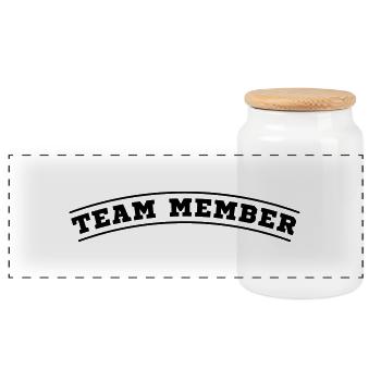team member - Panorama Keksdose mit Holzdeckel - Weiß - Vorne