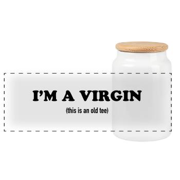 I'M A VIRGIN - Panorama Keksdose mit Holzdeckel - Weiß - Vorne