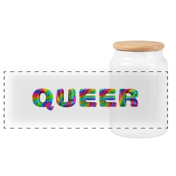 Queer - Panorama Keksdose mit Holzdeckel - Weiß - Vorne
