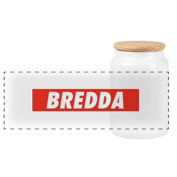 bredda - Panorama Keksdose mit Holzdeckel - Weiß - Vorne