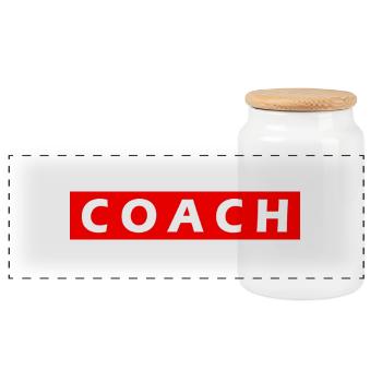 COACH - Panoramic Cookie Jar with Wooden Lid - white - Front