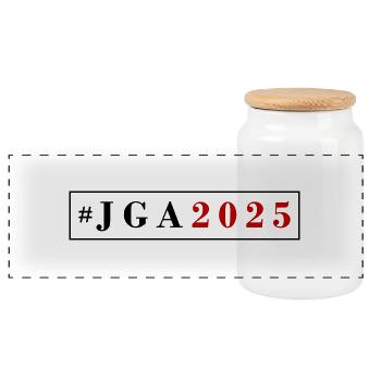 Jga 2025 Junggesellenabschied - Panorama Keksdose mit Holzdeckel - Weiß - Vorne