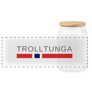 Trolltunga Norwegen - Panorama Keksdose mit Holzdeckel - Weiß - Vorne