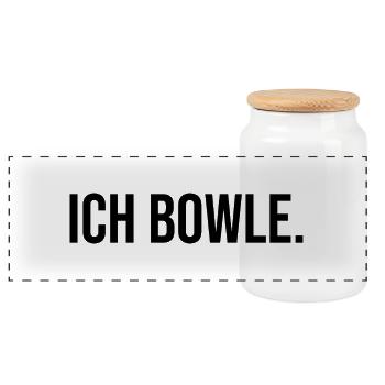 Ich Bowle - Panorama Keksdose mit Holzdeckel - Weiß - Vorne
