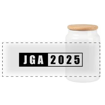 JGA 2025 - Panorama Keksdose mit Holzdeckel - Weiß - Vorne