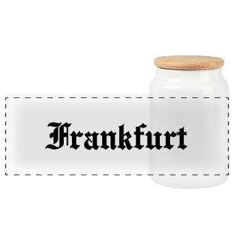 Frankfurt - Panorama Keksdose mit Holzdeckel - Weiß - Vorne