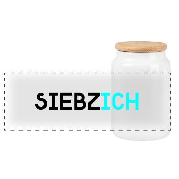 siebzich - Boîte à biscuits avec couvercle en bois - blanc - Devant
