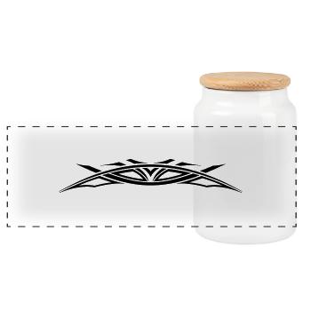 TeeCust n°17 - tribal - Boîte à biscuits avec couvercle en bois - blanc - Devant