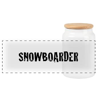 snowboarder - Panorama Keksdose mit Holzdeckel - Weiß - Vorne