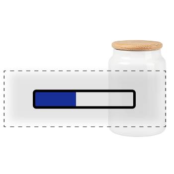 loading - Panoramic Cookie Jar with Wooden Lid - white - Front