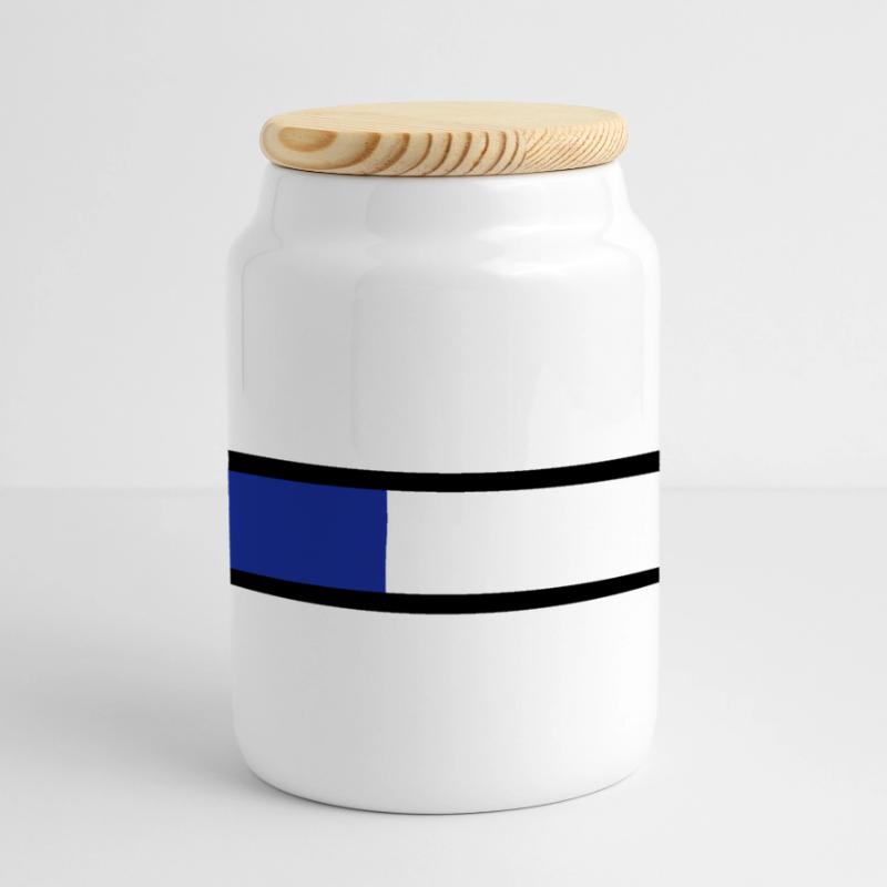 loading Panoramic Cookie Jar with Wooden Lid