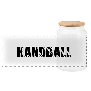 handball - Panorama Keksdose mit Holzdeckel - Weiß - Vorne