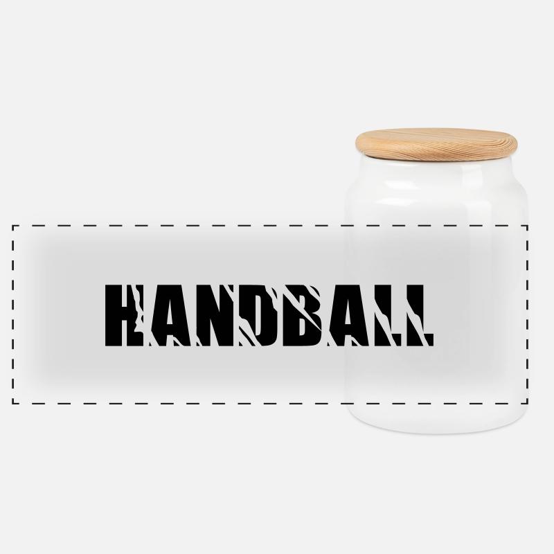 handball - Panorama Keksdose mit Holzdeckel - Weiß