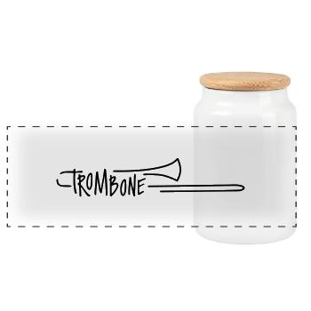 Trombone - Panorama Keksdose mit Holzdeckel - Weiß - Vorne