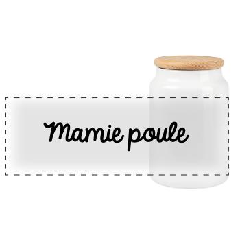 Mamie poule - Boîte à biscuits avec couvercle en bois - blanc - Devant
