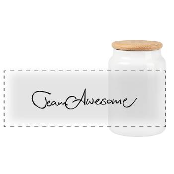 Team Awesome - Panorama Keksdose mit Holzdeckel - Weiß - Vorne