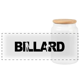 Billard - Panorama Keksdose mit Holzdeckel - Weiß - Vorne