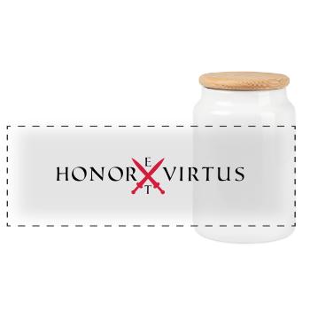 Honor Virtus 2 - Panorama Keksdose mit Holzdeckel - Weiß - Vorne