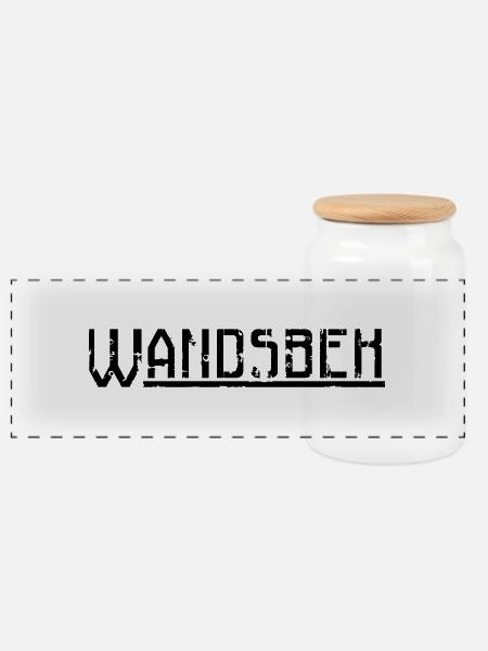 wandsbek - Panorama Keksdose mit Holzdeckel - Weiß