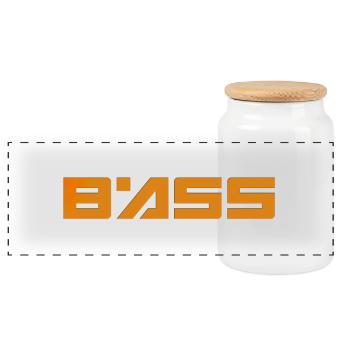 bass3 - Panoramic Cookie Jar with Wooden Lid - white - Front