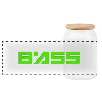 bass4 - Panoramic Cookie Jar with Wooden Lid - white - Front
