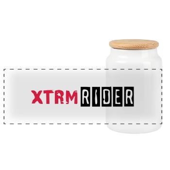 xtrm_rider_vec_2fr - Boîte à biscuits avec couvercle en bois - blanc - Devant