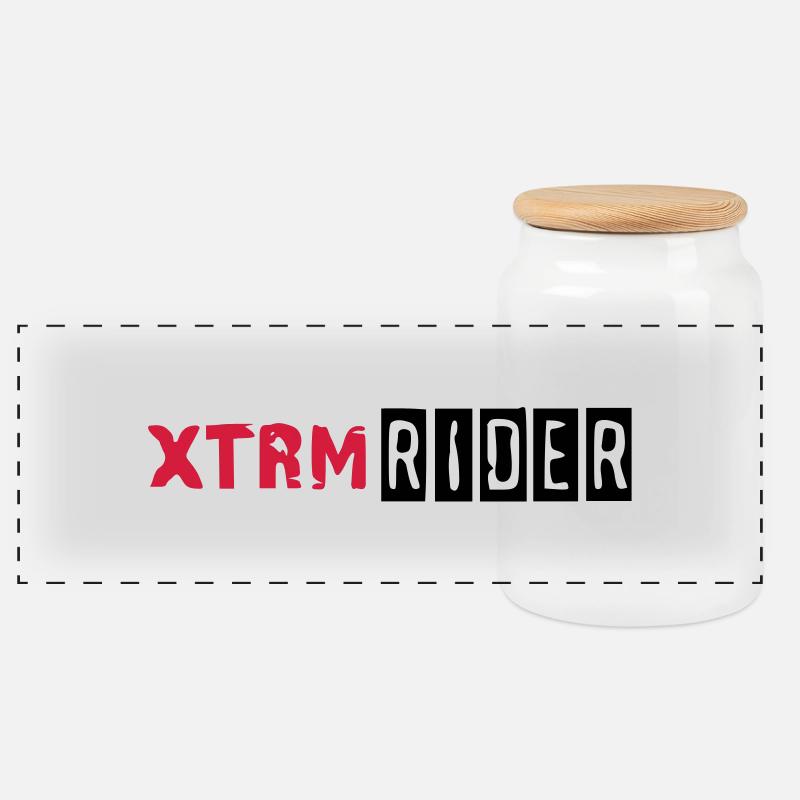 xtrm_rider_vec_2fr - Boîte à biscuits avec couvercle en bois - blanc