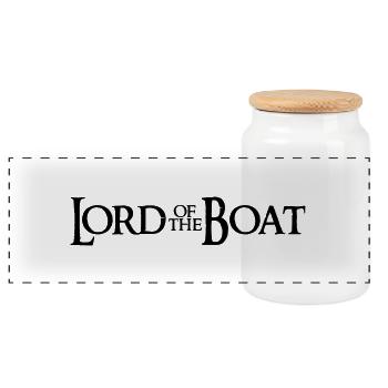 Lord of the boat - Panoramic Cookie Jar with Wooden Lid - white - Front