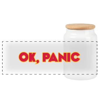 Ok, panic - Panorama Keksdose mit Holzdeckel - Weiß - Vorne
