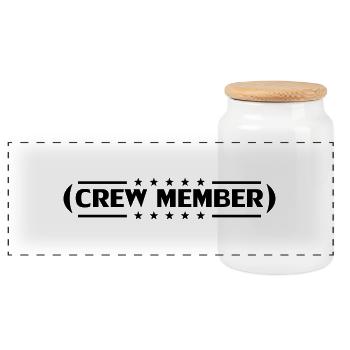 Crew Member Stars Design - Boîte à biscuits avec couvercle en bois - blanc - Devant