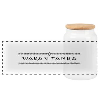 Wakan Tanka (the great Mystery) vector - Panoramic Cookie Jar with Wooden Lid - white - Front