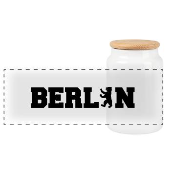 berlin - Panorama Keksdose mit Holzdeckel - Weiß - Vorne