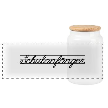 school starter - Panoramic Cookie Jar with Wooden Lid - white - Front
