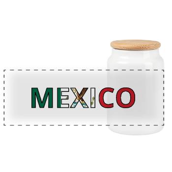 Drapeau Mexico - Boîte à biscuits avec couvercle en bois - blanc - Devant