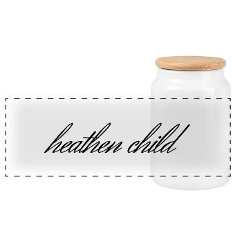 Heathen Child Aesthetic Gothic Rebellious - Panoramic Cookie Jar with Wooden Lid - white - Front