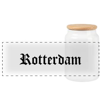 Rotterdam - Boîte à biscuits avec couvercle en bois - blanc - Devant