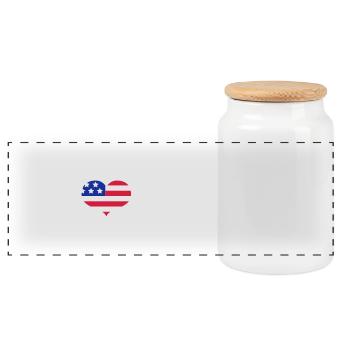 I <3 Obama - Panoramic Cookie Jar with Wooden Lid - white - Front