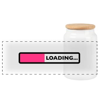 loading - Panoramic Cookie Jar with Wooden Lid - white - Front