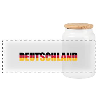 Deutschland - Panorama Keksdose mit Holzdeckel - Weiß - Vorne