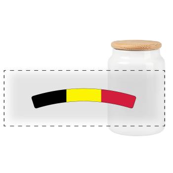 Belgique (V) - Boîte à biscuits avec couvercle en bois - blanc - Devant