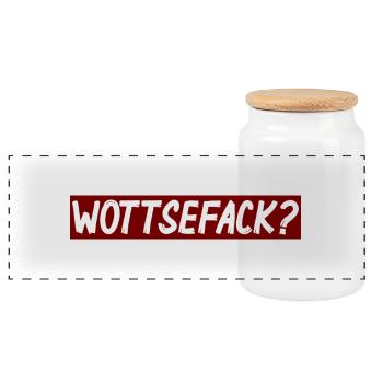 Wottsefack? - Panorama Keksdose mit Holzdeckel - Weiß - Vorne